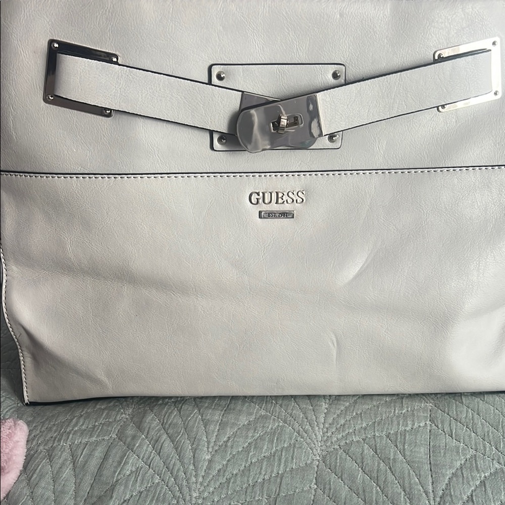Guess Gray Tote Bag with Structured Design